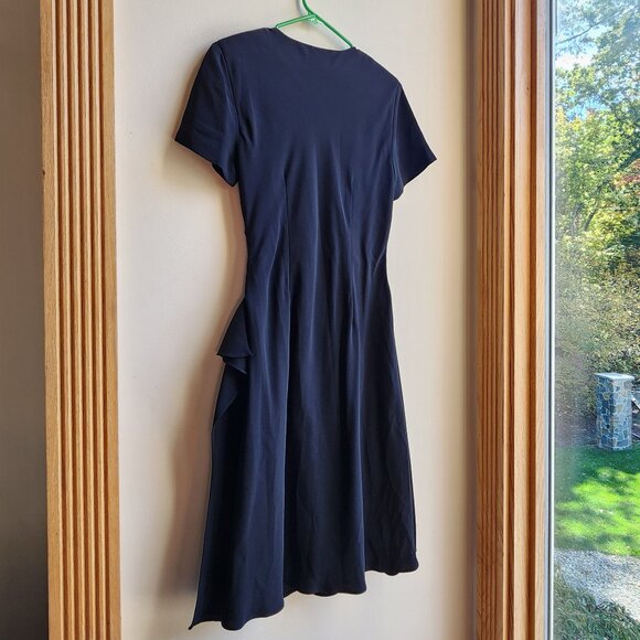 Dawn Joy Evening Black V-Neck Midi Dress Size 12 - Picture 12 of 14
